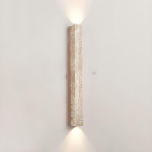 Moss Travertine Up/Down Wall Light in Natural or Black Stone