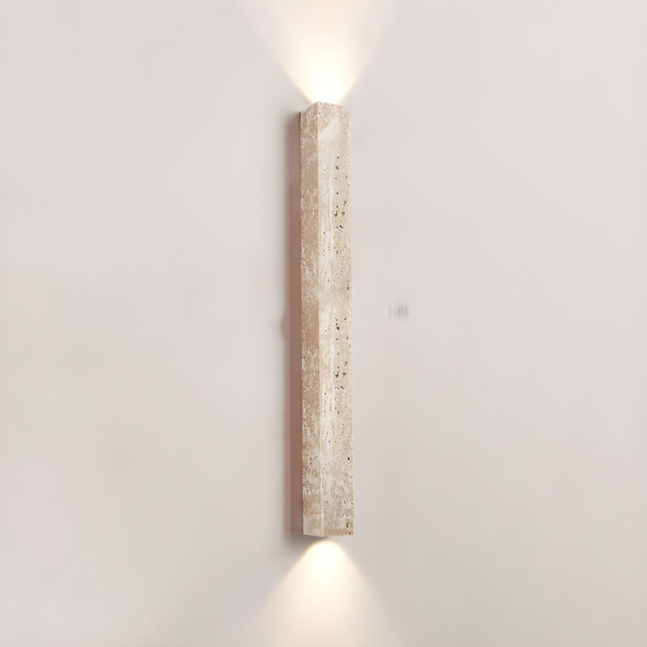 Moss Travertine Up/Down Wall Light in Natural or Black Stone