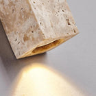 Moss Travertine Up/Down Wall Light in Natural or Black Stone
