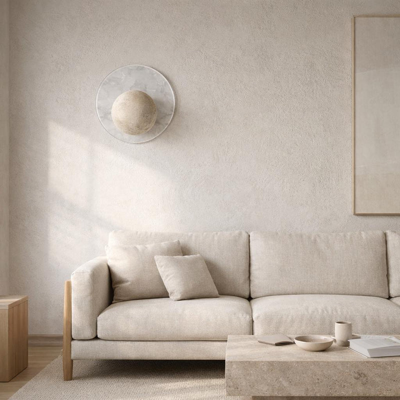 Maru Travertine Stone Wall Sconce