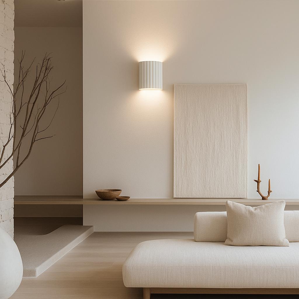 Molten Plaster Indoor Up/Down Wall Light in Matt White