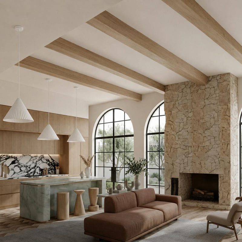 Molten Plaster Pendant Light in Matt White