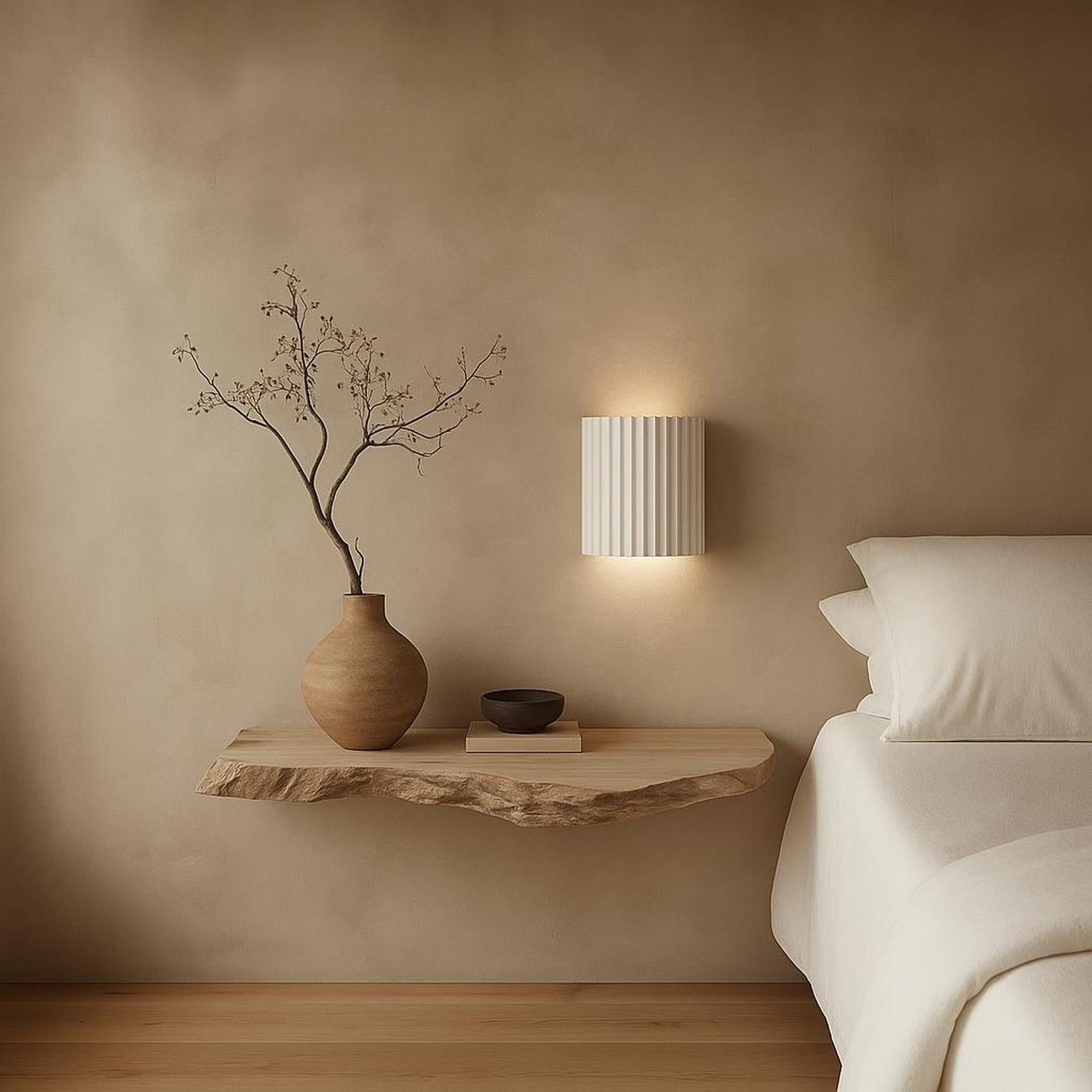 Molten Plaster Indoor Up/Down Wall Light in Matt White