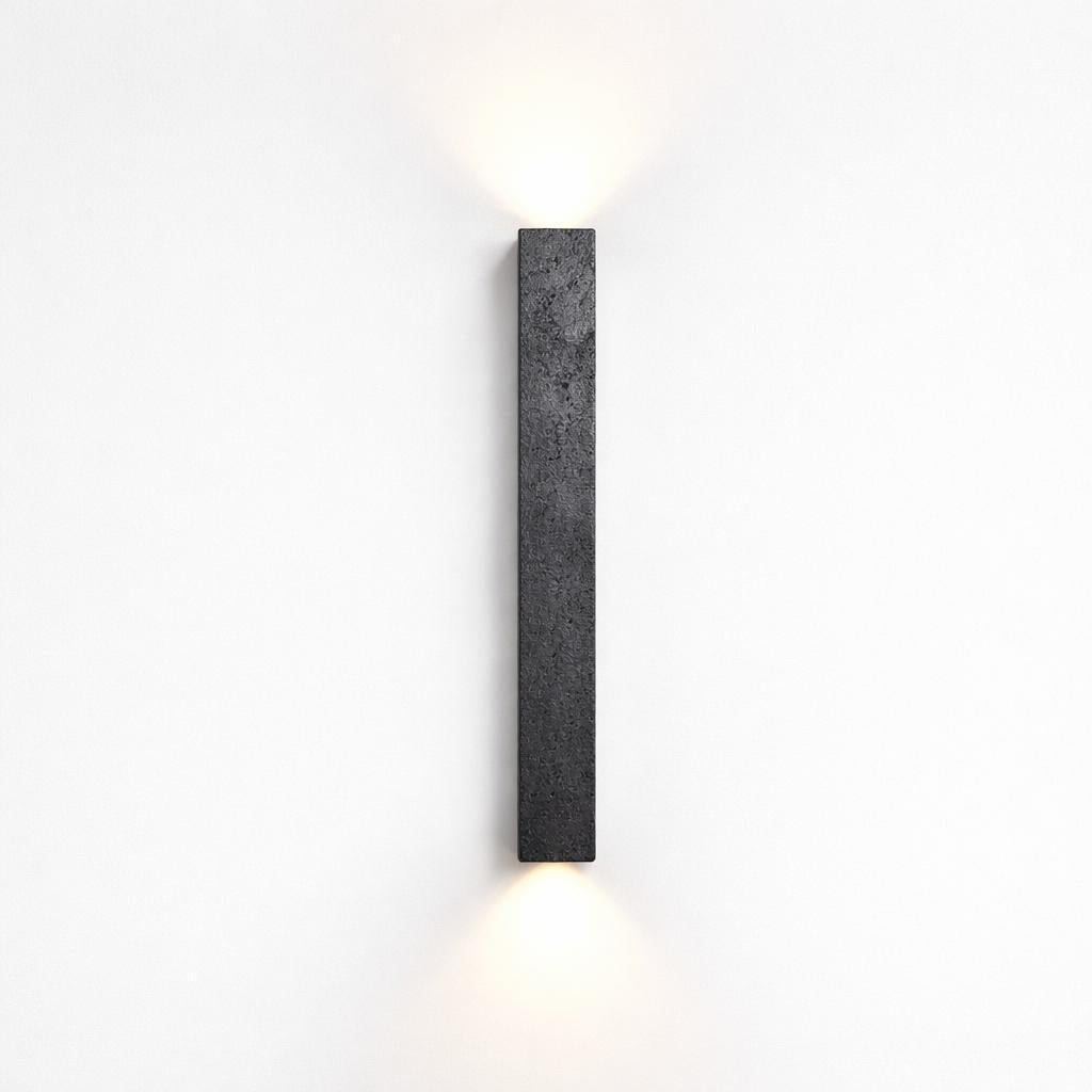Moss Travertine Up/Down Wall Light in Natural or Black Stone