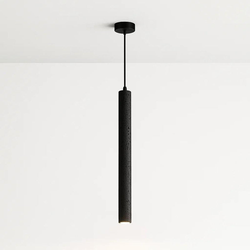 Moss Travertine Pendant Light in Black Stone