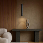 Moss Travertine Pendant Light in Black Stone