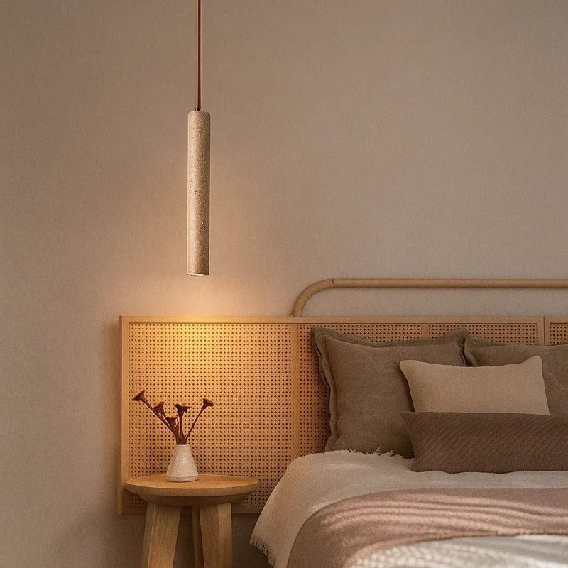 Moss Travertine Pendant Light in Natural Stone