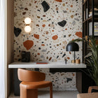 Noir Terrazzo Indoor LED Wall Light in White at ORE Lighting, Australia