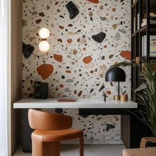 Noir Terrazzo Indoor LED Wall Light in White at ORE Lighting, Australia