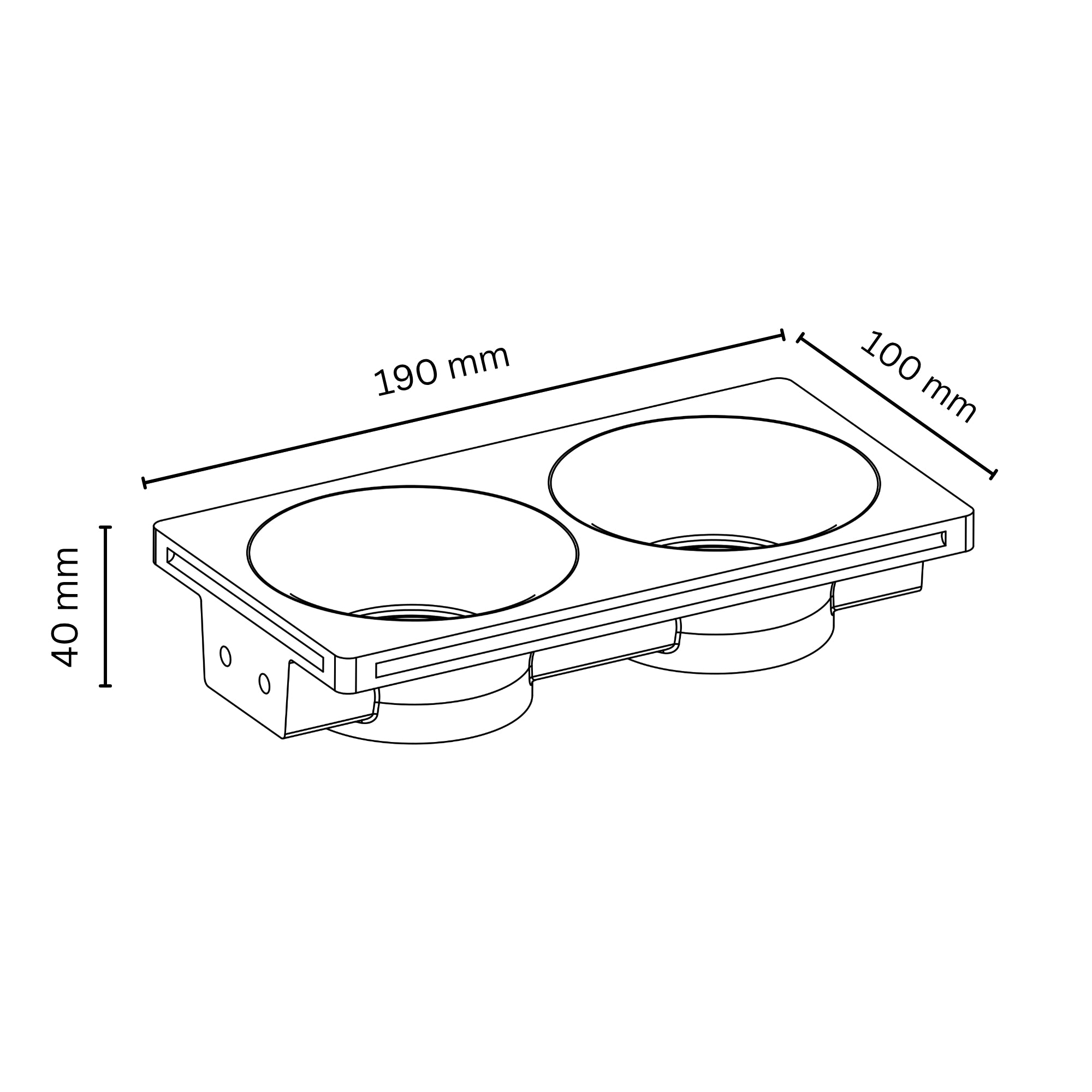 Nura Soop 3D Complete Trimless Plaster Double Downlight IP20 White