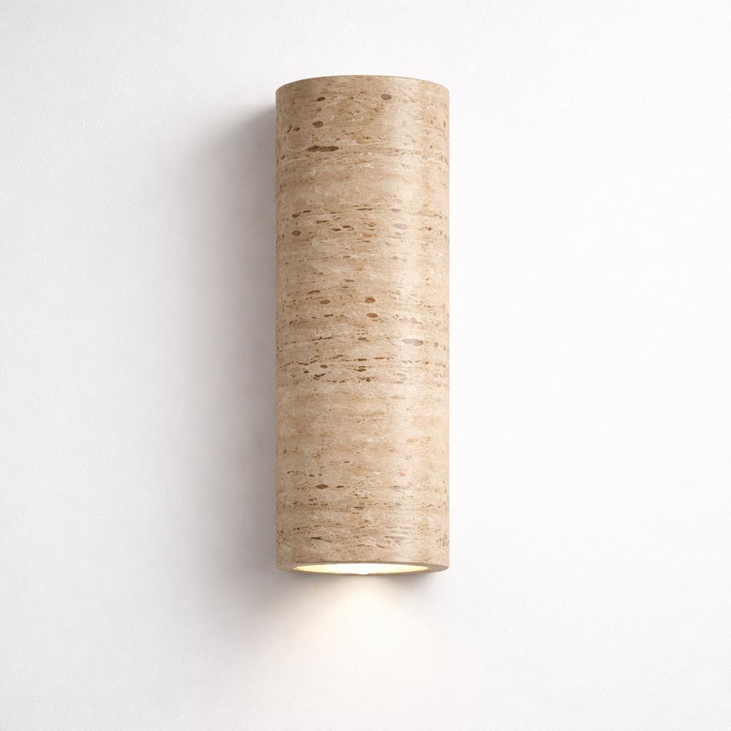 Nest Natural Stone Fixed Down Wall Light Round
