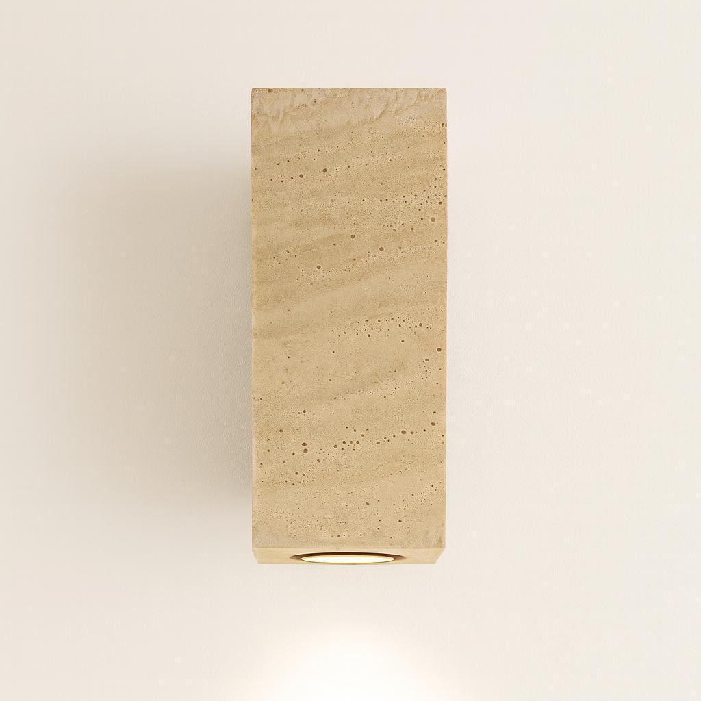 Nest Natural Stone Fixed Down Wall Light Square