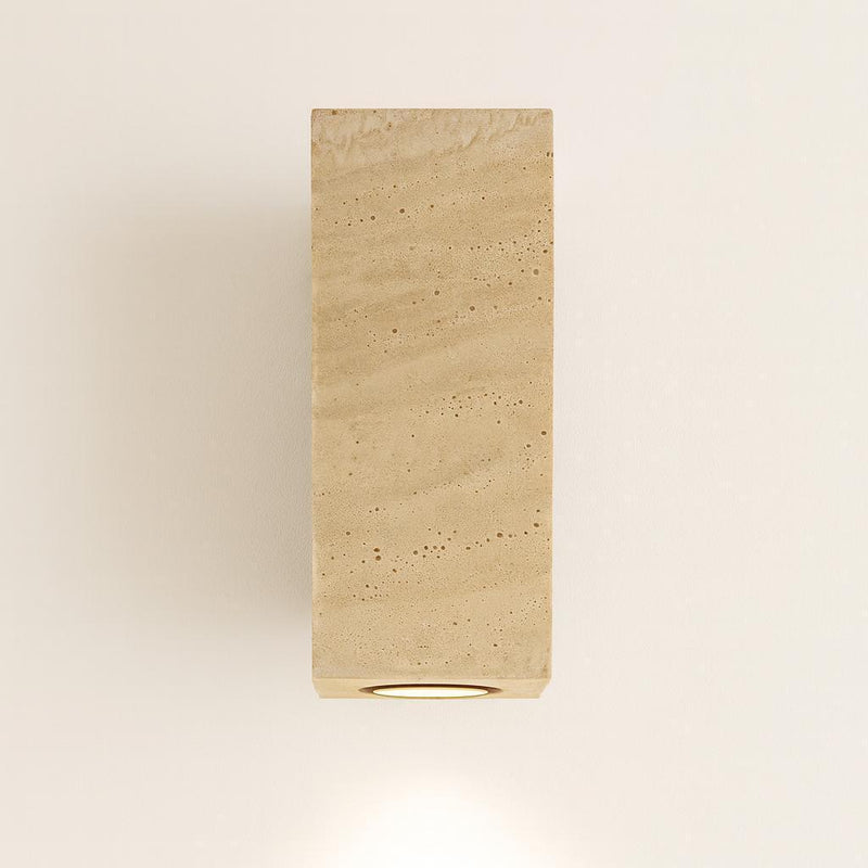 Nest Natural Stone Fixed Down Wall Light Square