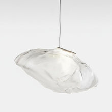 Nimbus Hand Blown Clear Glass Pendant Light with Brushed Nickel Canopy