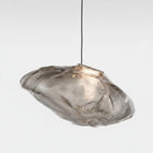 Nimbus Hand Blown Grey Glass Pendant Light with Black Canopy