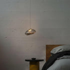 Nimbus Hand Blown Grey Glass Pendant Light with Black Canopy
