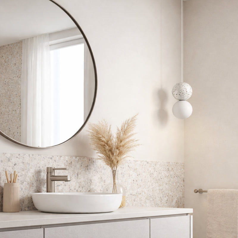 Noir Terrazzo Pendant Light in White at ORE Lighting, Australia