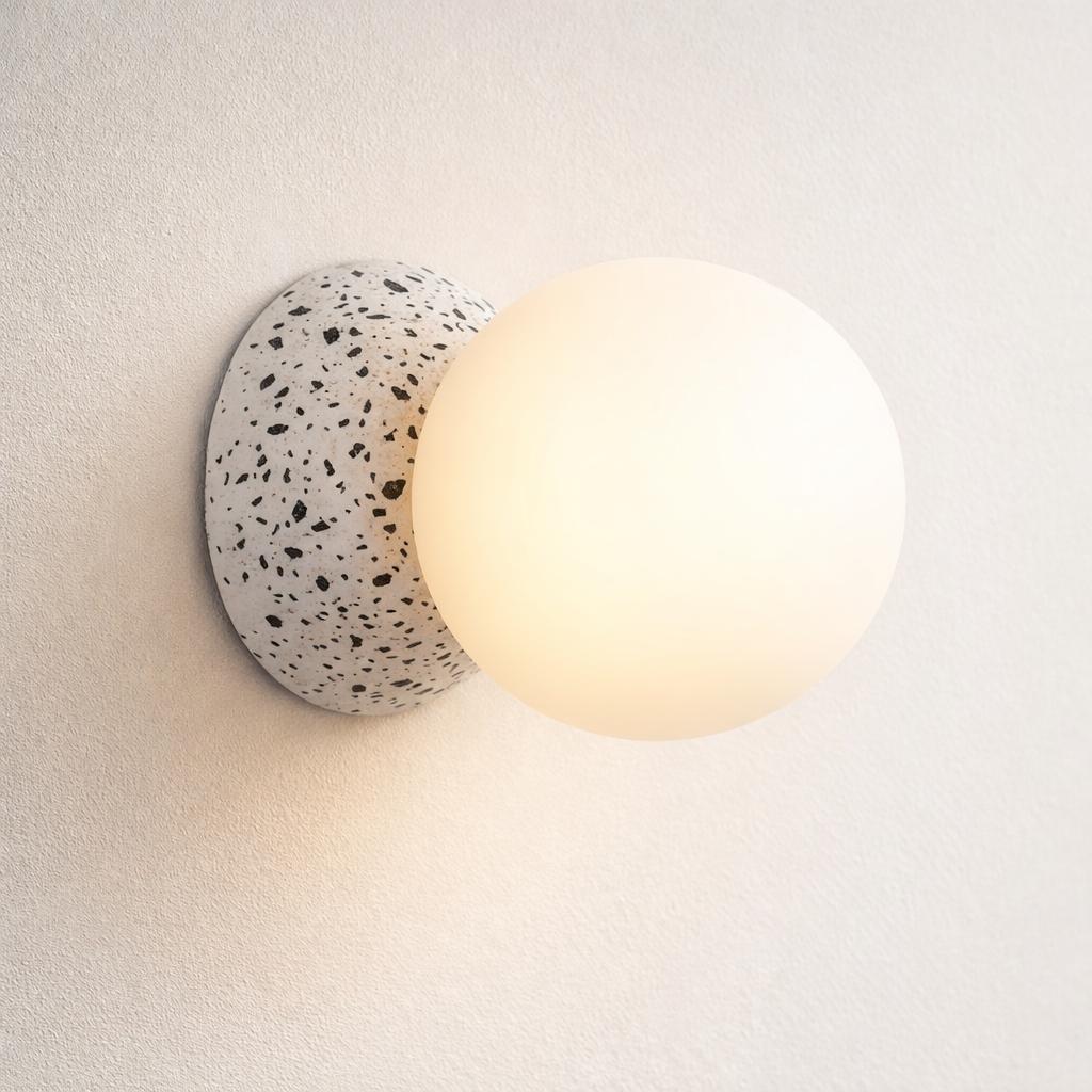 Noir Terrazzo Indoor LED Wall Light in White