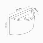 Numa Plaster Up/Down Wall Light in White_Dimension