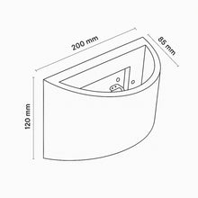 Numa Plaster Up/Down Wall Light in White_Dimension