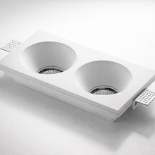 Nura Soop 3D Trimless Plaster Double Downlight IP20 White at ORE Lighting, Australia