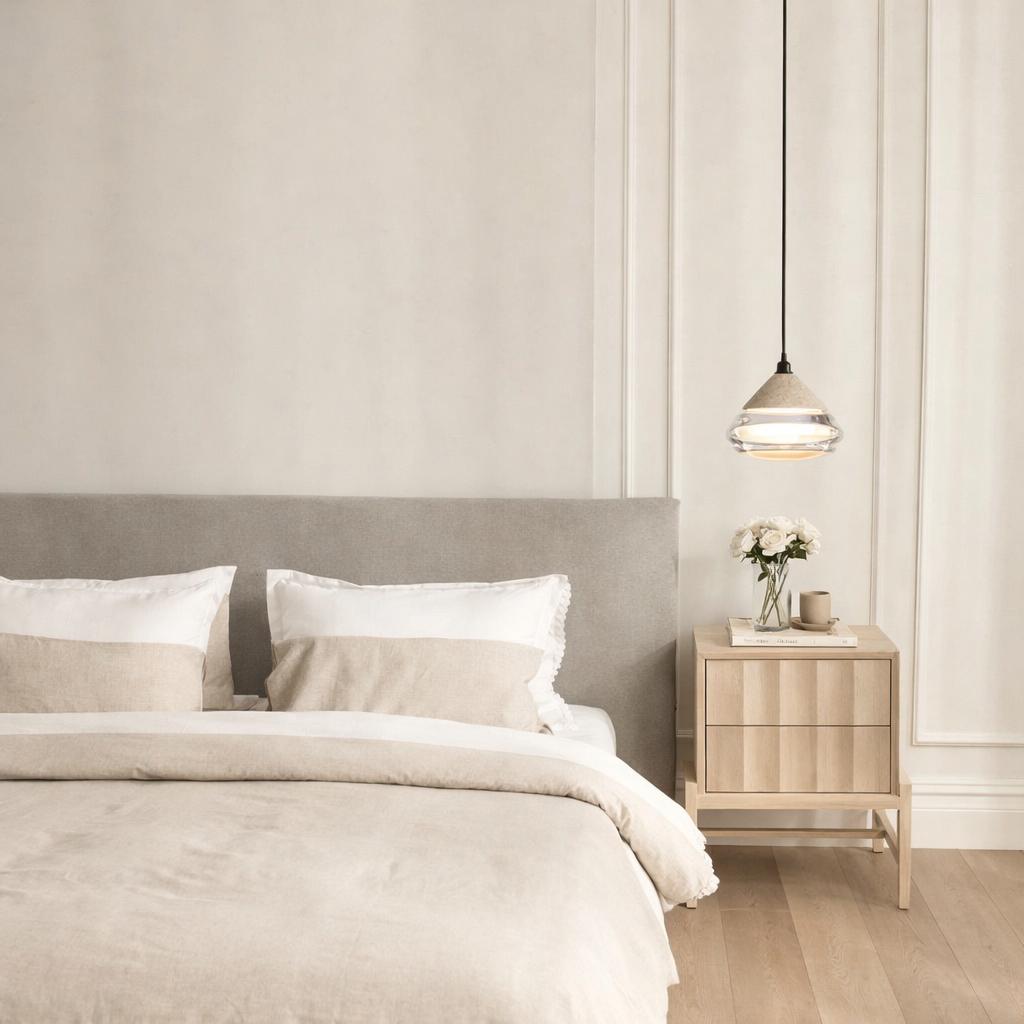 Onda Travertine & Glass Pendant Light