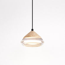 Onda Travertine & Glass Pendant Light