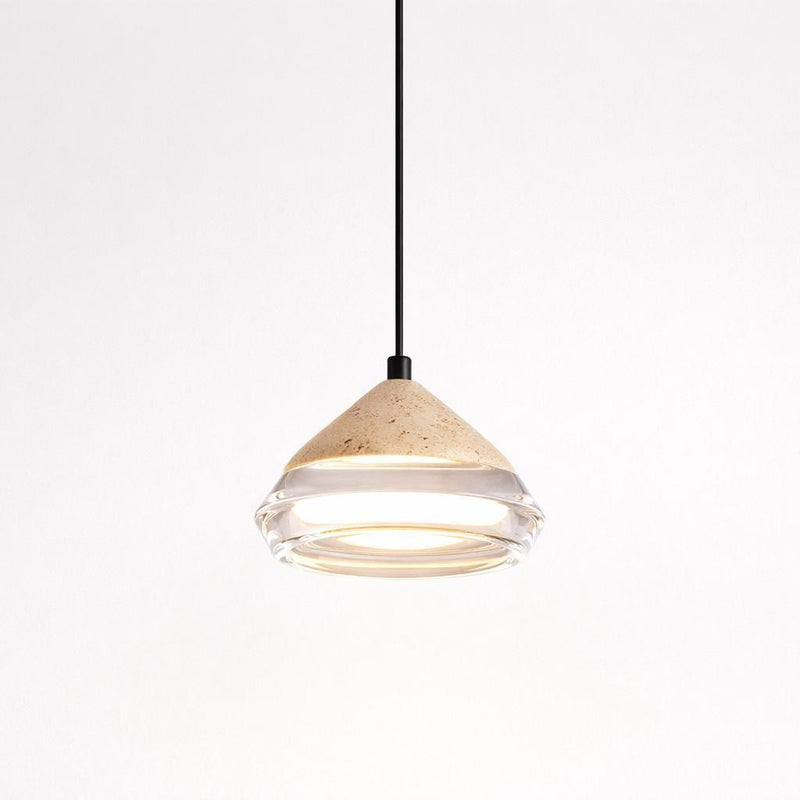 Onda Travertine & Glass Pendant Light
