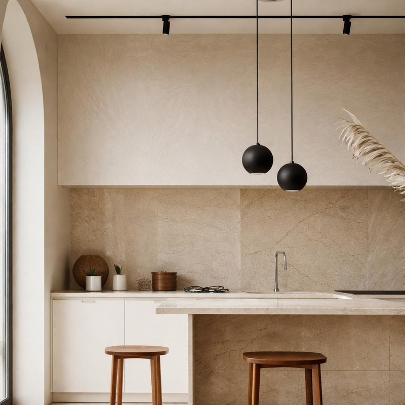 Orbita Gypsum Pendant Light in Black at ORE Lighting, Australia