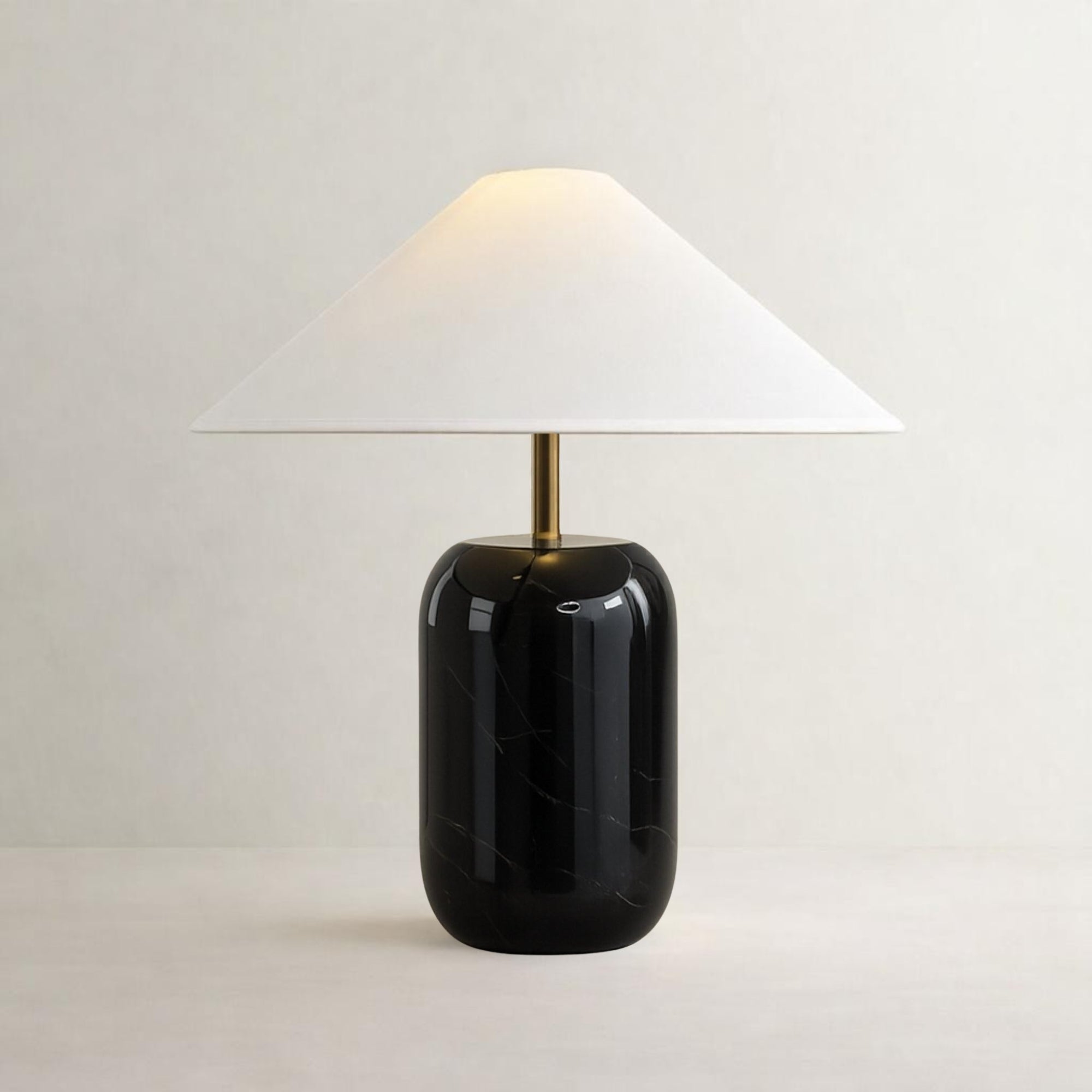 Petra Solid Marble Table Lamp in Black