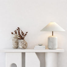 Petra Marble Table Lamp in White
