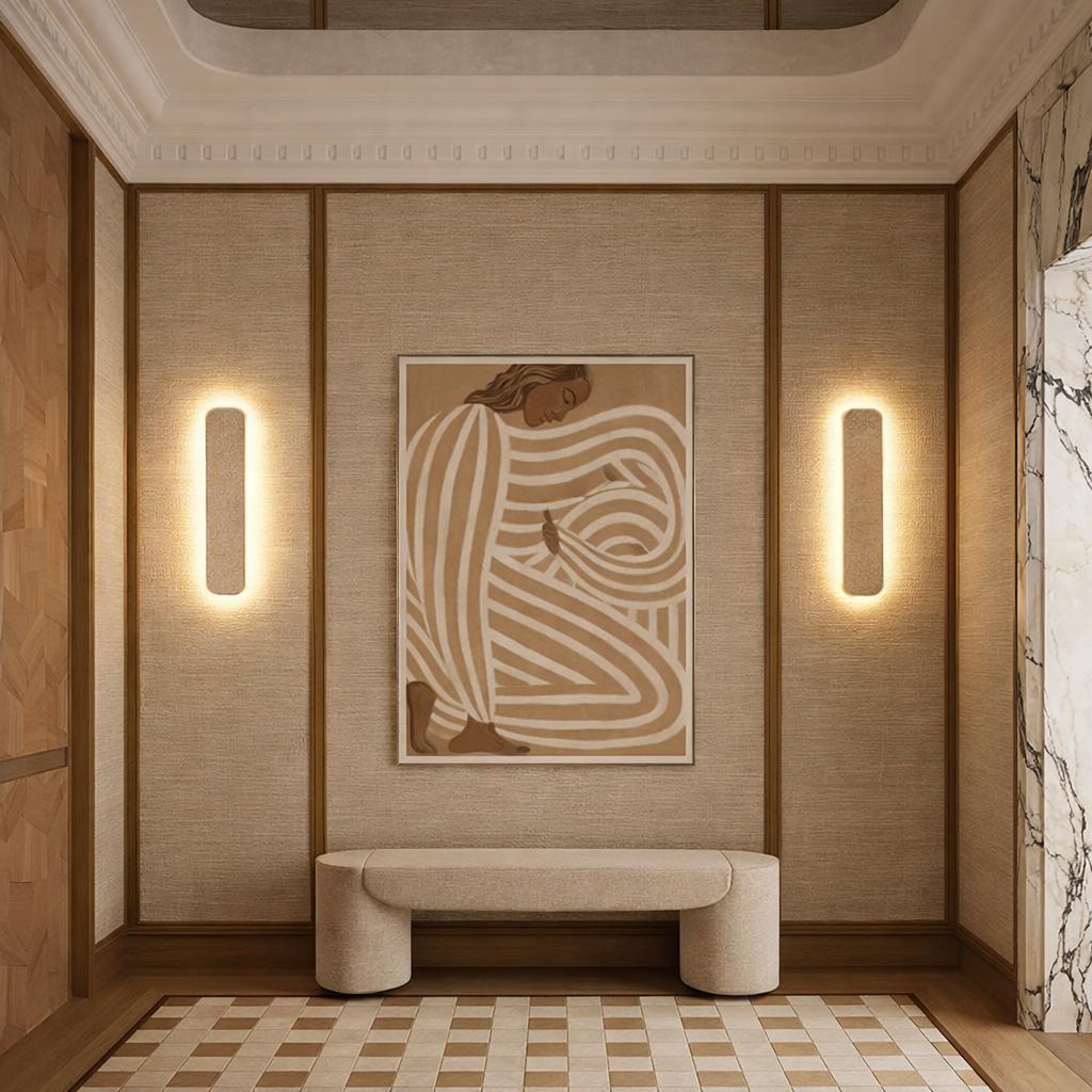 Pulse Travertine Long Shadow Wall Light
