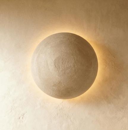 Pulse Travertine Round Shadow Wall Light