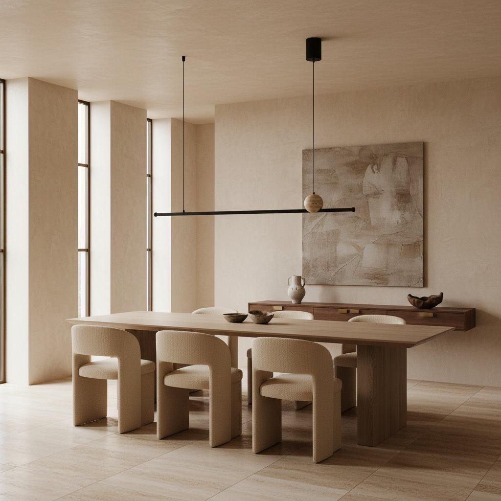 Rivo Travertine Linear Pendant Light