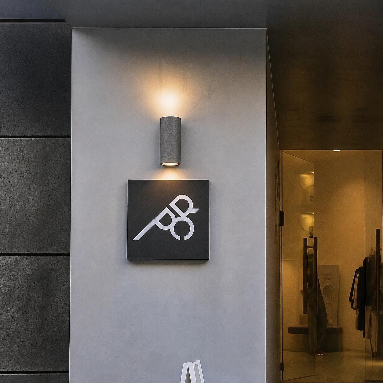 Shore Cement IP65 Up/Down Wall Light in Black