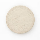 Shore Travertine Halo Wall Light, a smooth circular light beige travertine form with subtle texture.