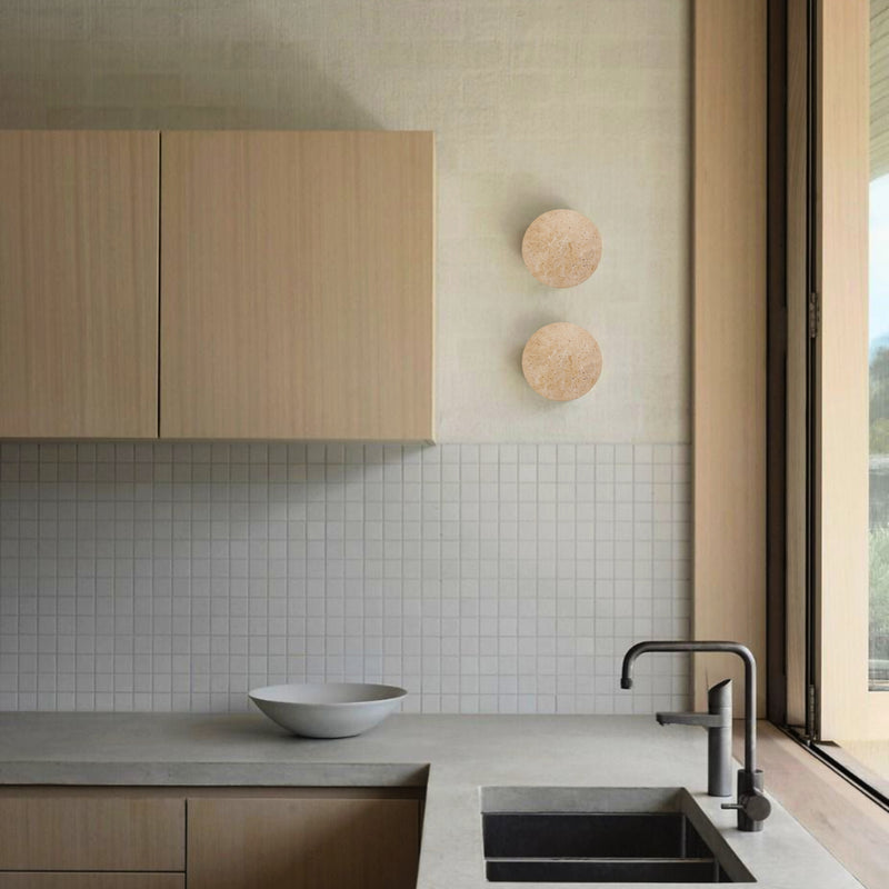 Shore Travertine Halo Wall Light