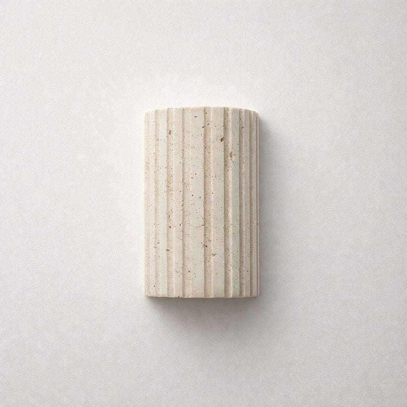 Shore Travertine Up/Down Ribbed Wall Light