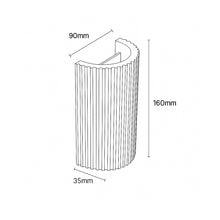 Shore Travertine Up/Down Ribbed Wall Light SHO.25211.NT_Dimension