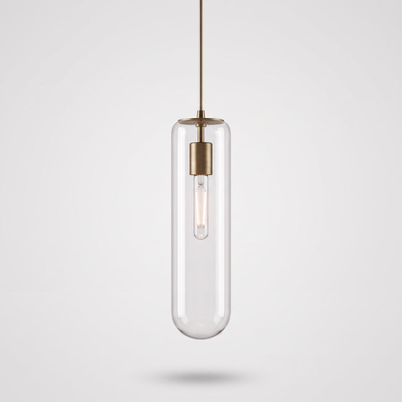 Siena Clear Glass Pendant Light in Brass