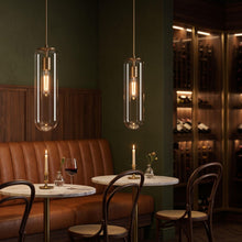 Siena Clear Glass Pendant Light in Brass