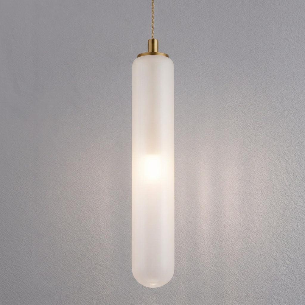 Siena Opal Glass Pendant Light in Brass