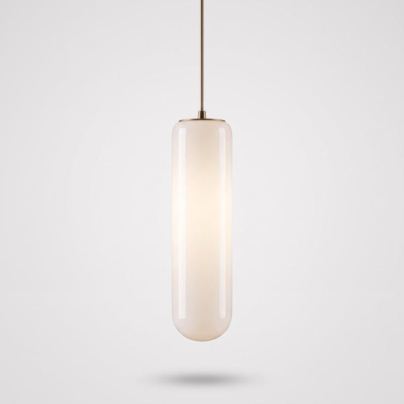 Siena Opal Glass Pendant Light in Brass
