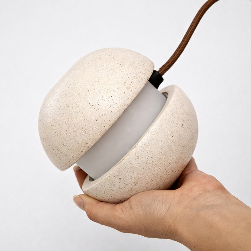 Ore Lighting Pendant Light Natural Stone Travertine Minimalist | ORE | Ore Lighting