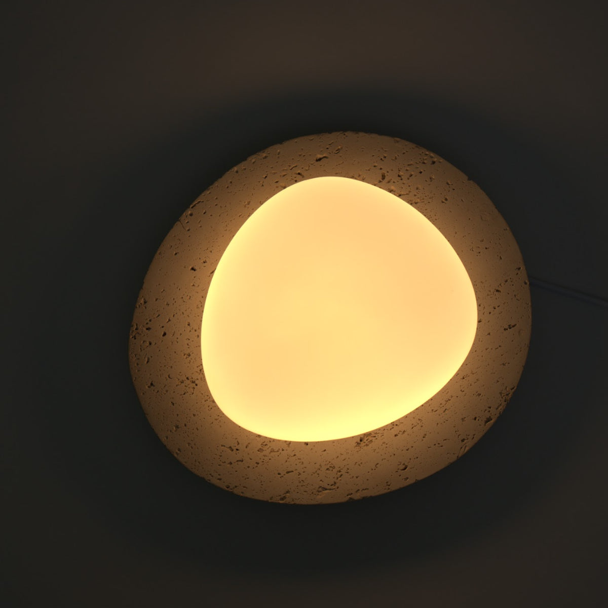 Ore Lighting LED Wall Light Travertine Oyster Light Sculptural | ORE | Ore Lighting