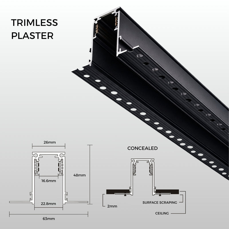 Line Trimless Plaster Magnetic Track Lighting