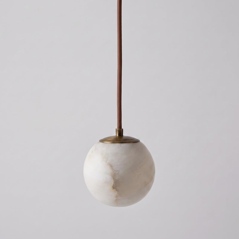 Varenna Alabaster Pendant Light Antique Brass