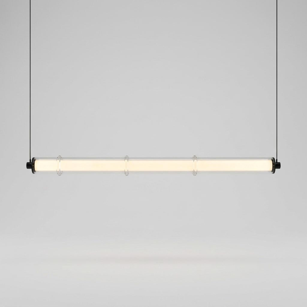Vento Glass Linear Pendant Light Black