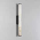 Voss Alabaster Wall Light with Black Metal Base