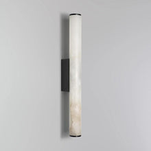 Voss Alabaster Wall Light with Black Metal Base